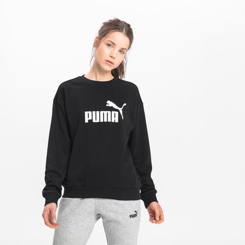 Puma Essentials Crew Women's Sweatshirt, Cotton Black, Size X Small, Clothing