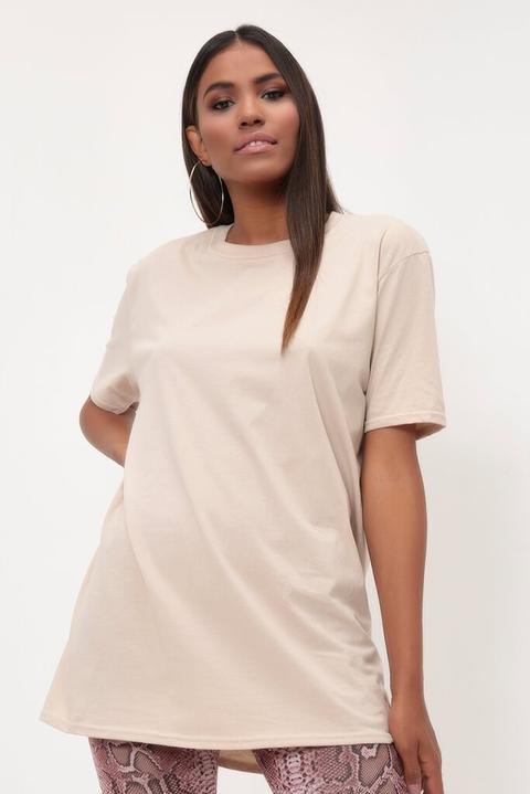 Sand Basic Oversized T-shirt