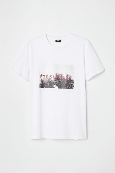 H & M - T-shirt Con Motivo - Bianco