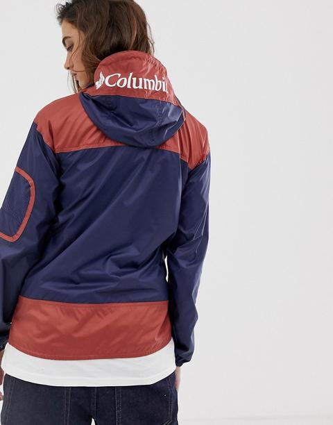 columbia challenger pullover windbreaker in pink