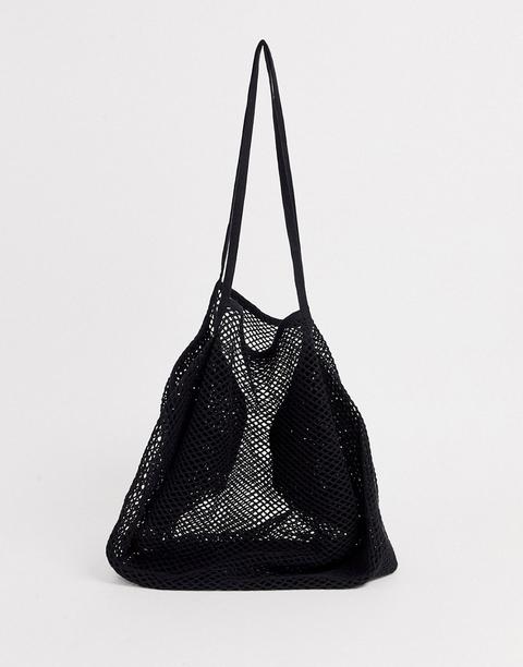 Asos Design - Borsa Shopper A Rete - Nero