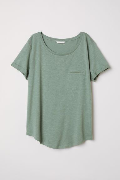 H & M - T-shirt In Jersey Flammé - Verde