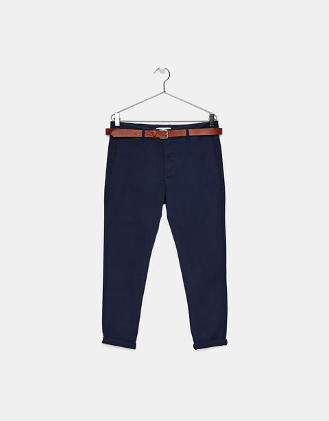 Pantaloni Chino Con Cintura