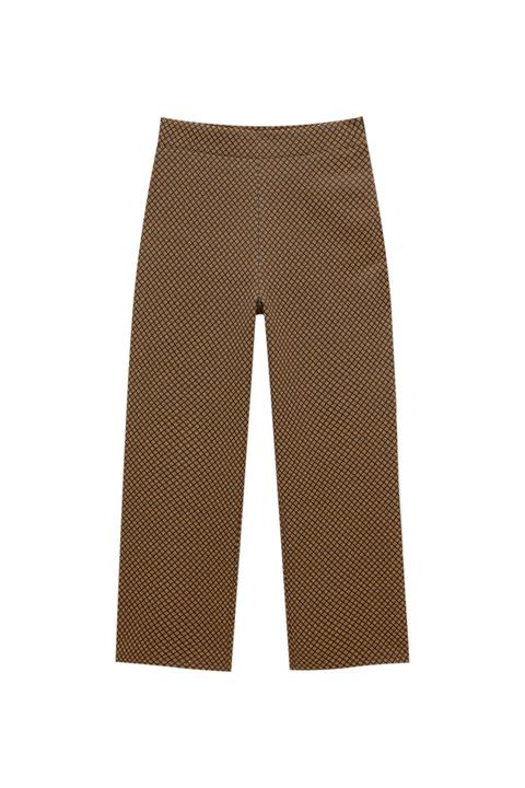 Pantalón Recto Capri Jacquard