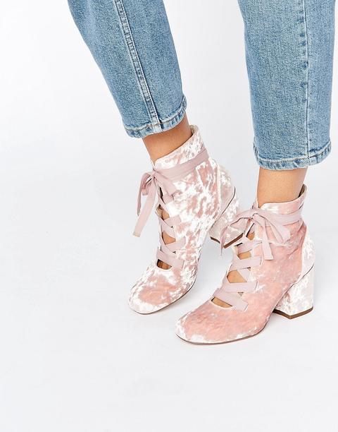 Botines Con Cordones Randa De Asos