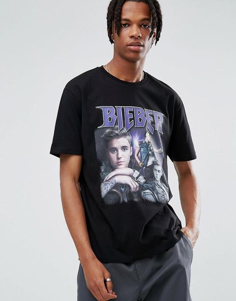 Camiseta Holgada Con Estampado De Justin Bieber De Asos