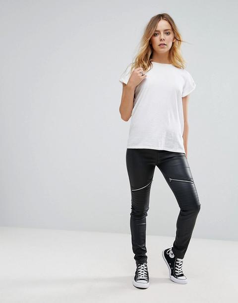 Glamorous Skinny Biker Trousers In Faux Leather