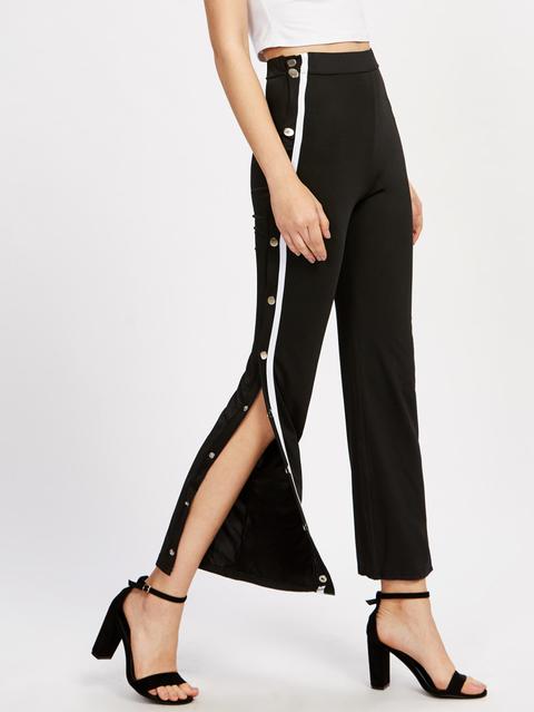 Pantaloni Con Bottoni Laterali