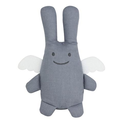 Peluche De Lino Conejo Ángel Azul Gris