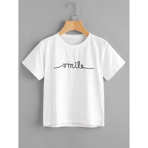 Letter Embroidered Tee