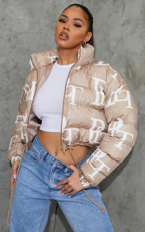 Prettylittlething Stone Crop Puffer Jacket