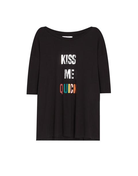 Maglietta Oversize Stampa Kiss Me