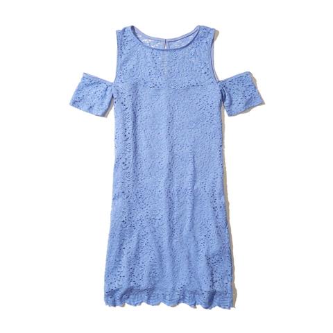 Vestito Aderente In Pizzo Con Spalle Scoperte