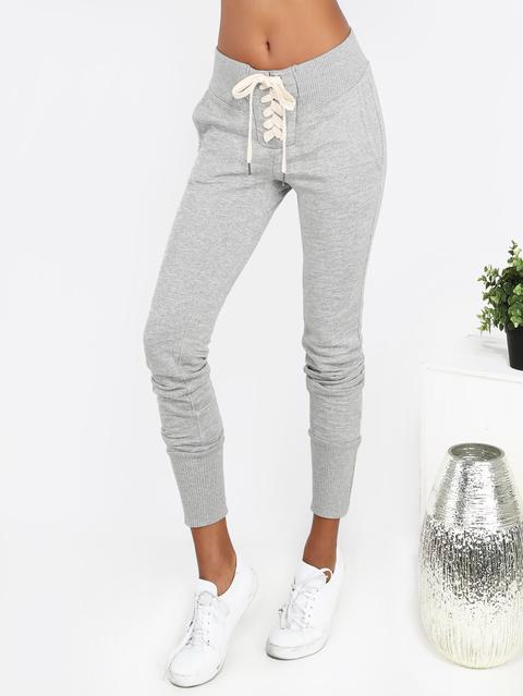 Joggers Con Cordones Gris