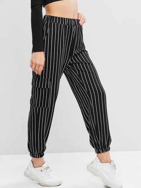 Jogger Pantalones A Cuadros Con Cintura Alta Multi-a