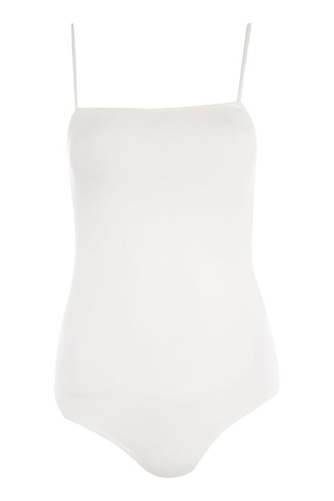 Womens Square Neck Ponte Body - Cream, Cream