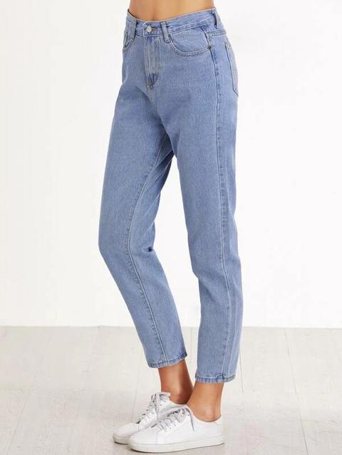 Blue High Waist Pocket Jeans