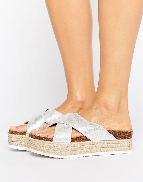 Sandalias Con Plataforma De Esparto De Pinkie