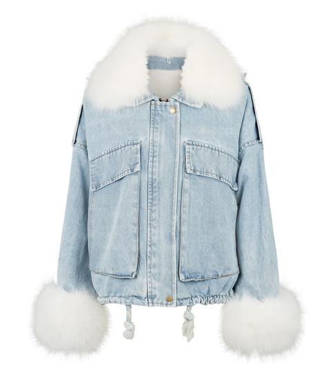 new look denim jacket with fur