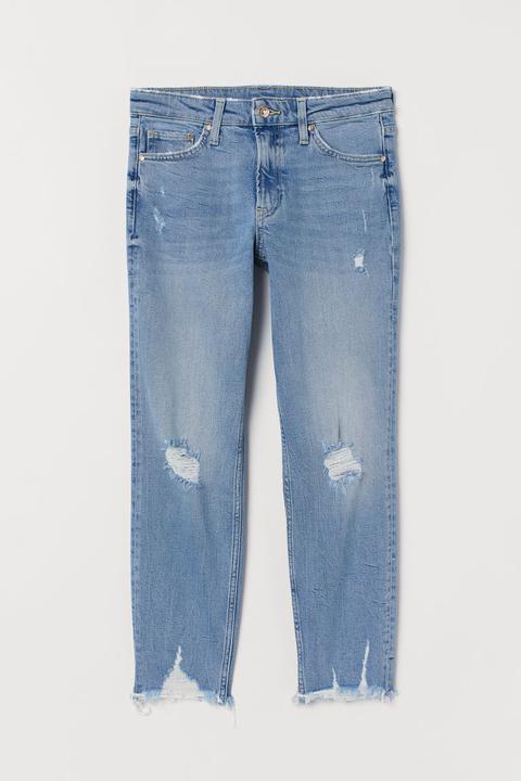 H & M - Girlfriend Regular Ankle Jeans - Blu