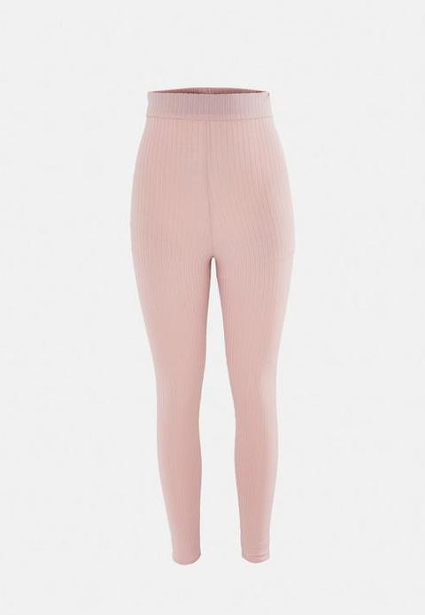 Nude Rib Leggings, Nude