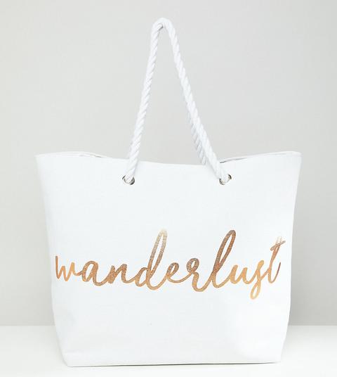 South Beach Wanderlust Cream Beach Bag