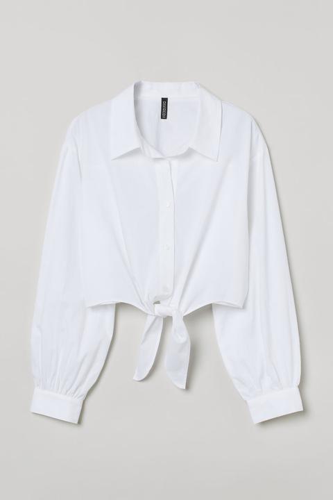 Chemise À Nouer En Coton - Blanc