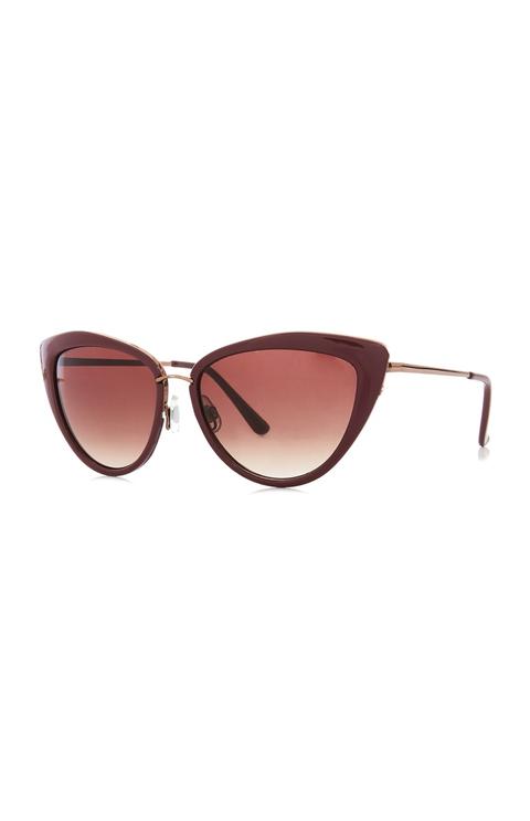 Metal Trim Cateye Sunglasses