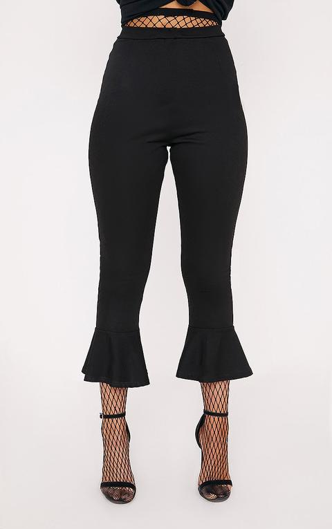 Black Flare Hem Trouser