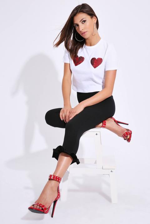 White Cropped Heart T-shirt