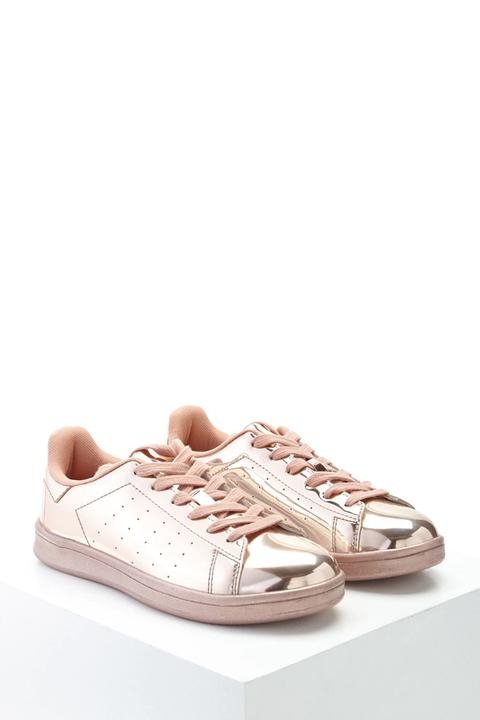 Metallic Lace-up Sneakers