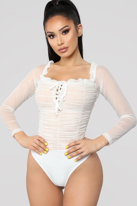 Maura Mesh Bodysuit - White