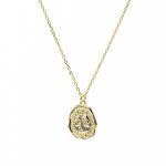 Collar Medalla De Plata Diseño Irregular Con Un Sol