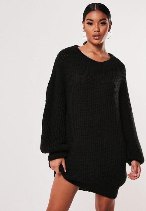 oversized sweater dress black