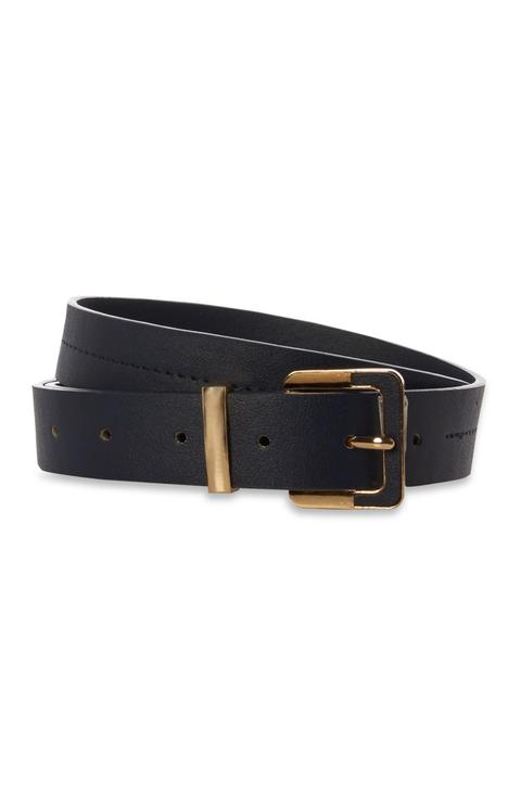 Black Square Buckle Belt