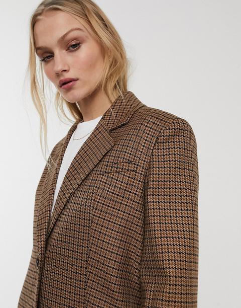 Asos White Heritage Check Dad Blazer-multi