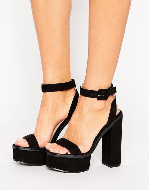 Sandalias De Tacón Con Plataforma Negras Valencia De Public Desire