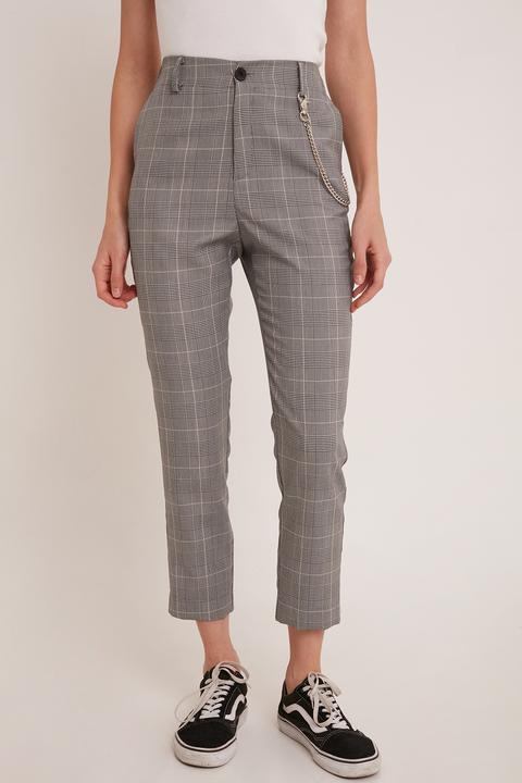 Pantalones De Cuadros Con Cadena