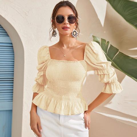 Blouse Froncée À Volants