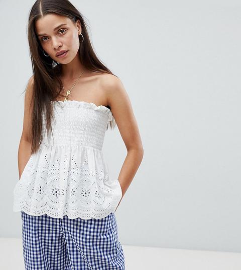 Milk It - Top A Fascia Stile Vintage In Pizzo - Bianco