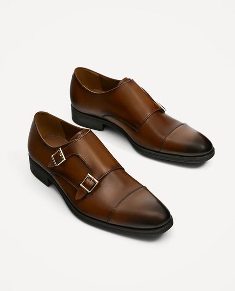 Scarpa Pelle Marrone Due Fibbie