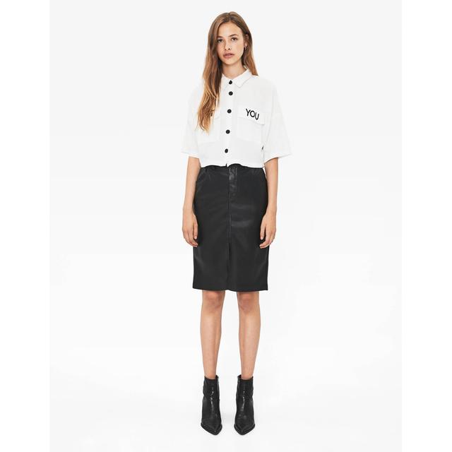 Gonna Midi Effetto Pelle from Bershka on 21 Buttons