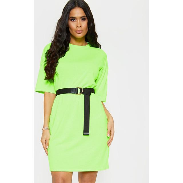 neon green shirt dress