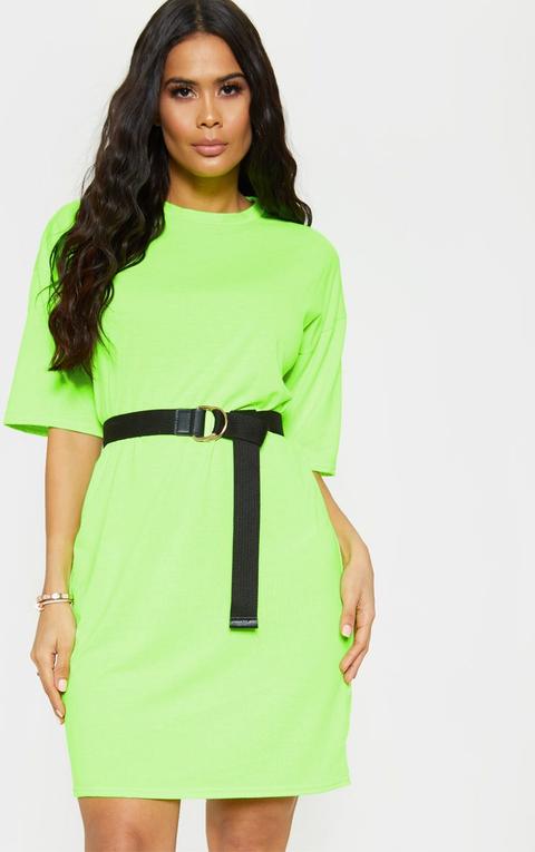green oversized t shirt dress