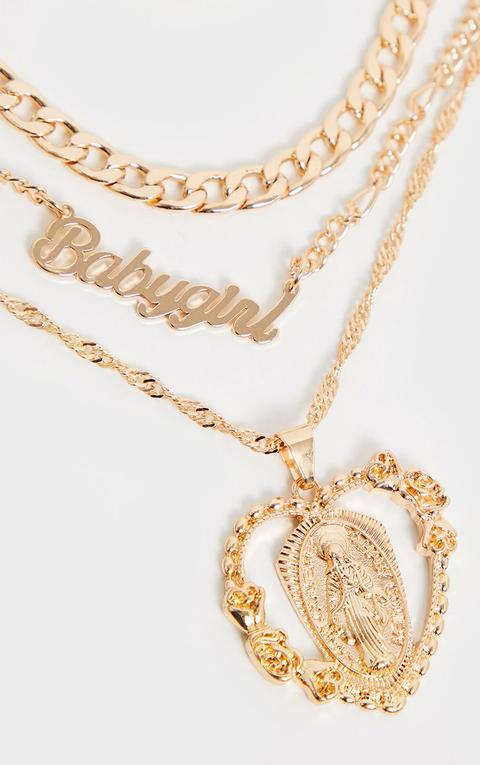 Gold Heart Charm Layering Necklace