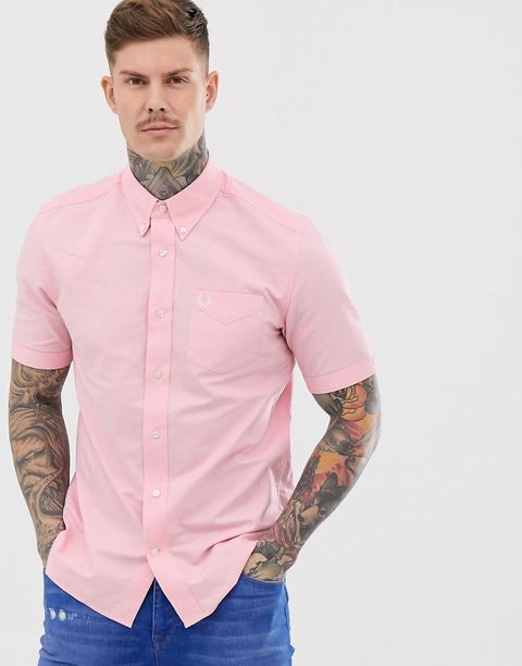 Fred Perry – Kurzärmliges Oxford-hemd In Rosa