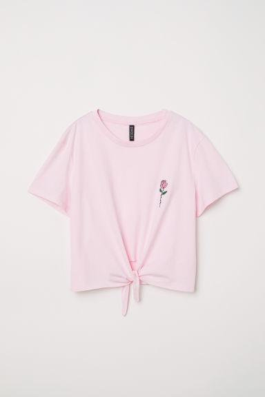 H & M - Camisa Con Lazada - Rosa