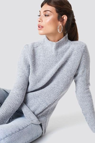 Rut&circle Vera Rib Pullover - Grey