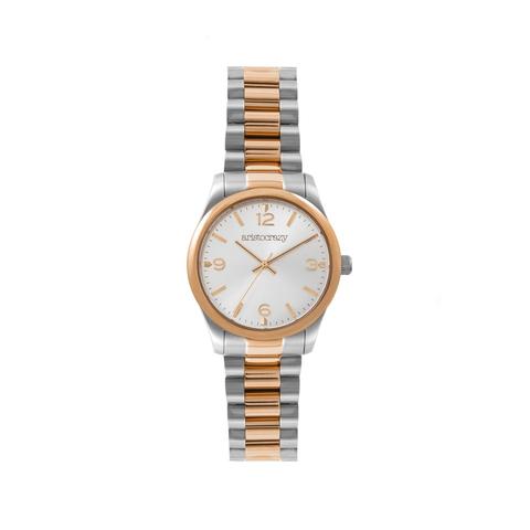 Reloj Moustique Armis Bicolor Rosa Con Esfera Gris