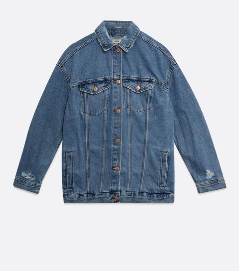 Blue Oversized Denim Jacket New Look